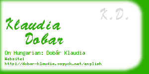 klaudia dobar business card